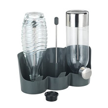 Filia, Space-Saving Bottle Holder with Non-Slip Coating on The Base, ABS Rustproof Stainless Steel Plastic (TPR), Gray, 29 x 27 x 12,5 cm