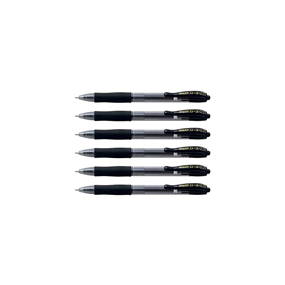 Set of 6 Ballpoint gel Pens 10 G2, Black