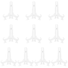 10 Pack 8 Inch Plastic Easels Plate, 20cm Clear Plate Display Stands, Plastic Easel Plate Stands for Displaying Pictures, Plates, Placecards