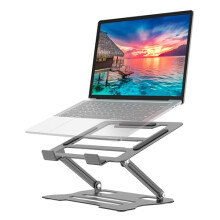 Laptop Tablet Stand, Universal Adjustable Steel Laptop Computer Stand, Ergonomic Foldable Portable Desktop Tray Compatible with 10''-15.6'' Devices