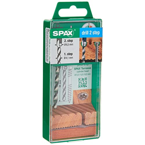 Spax Stepped drill with 2 drilling steps of 4.1 and 6.5 mm, Drill 2 Step, Deck construction, 5009409873005