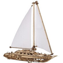 Ugears Serenitys Dream Model Yacht - Model Ships Kit för vuxna - trämodeller att bygga för vuxna - 3D -pussel Vuxen Ship Model Kit - DIY trämodel