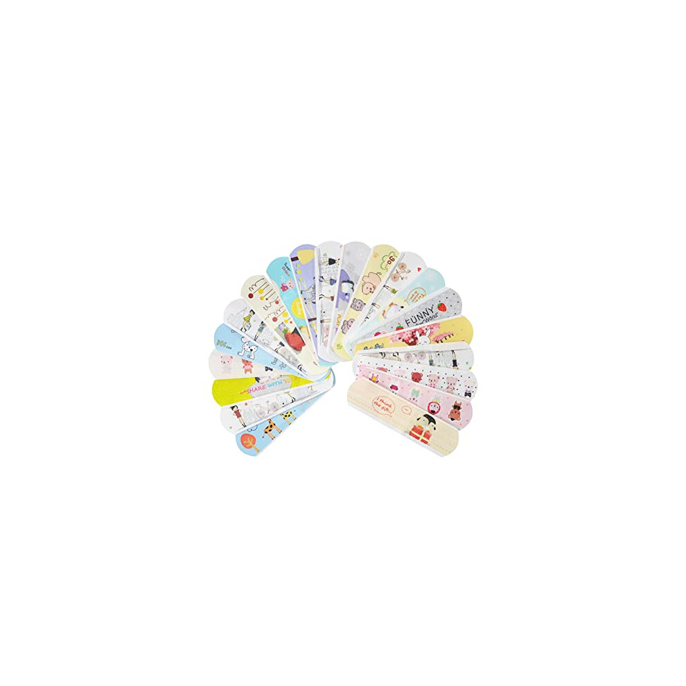 Idealplast Cute Bandages 100 Count Water Resistant Breathable Bandages Cute Cartoon Adhesive First Aid For Kids Children