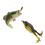 5PCS 9cm Double Propellers Frogs Soft Baits High Simulation Realistic Double Barbed Hook Silicone Fishing Lures Prop Frog Lures for Bass Trout Yellow 2