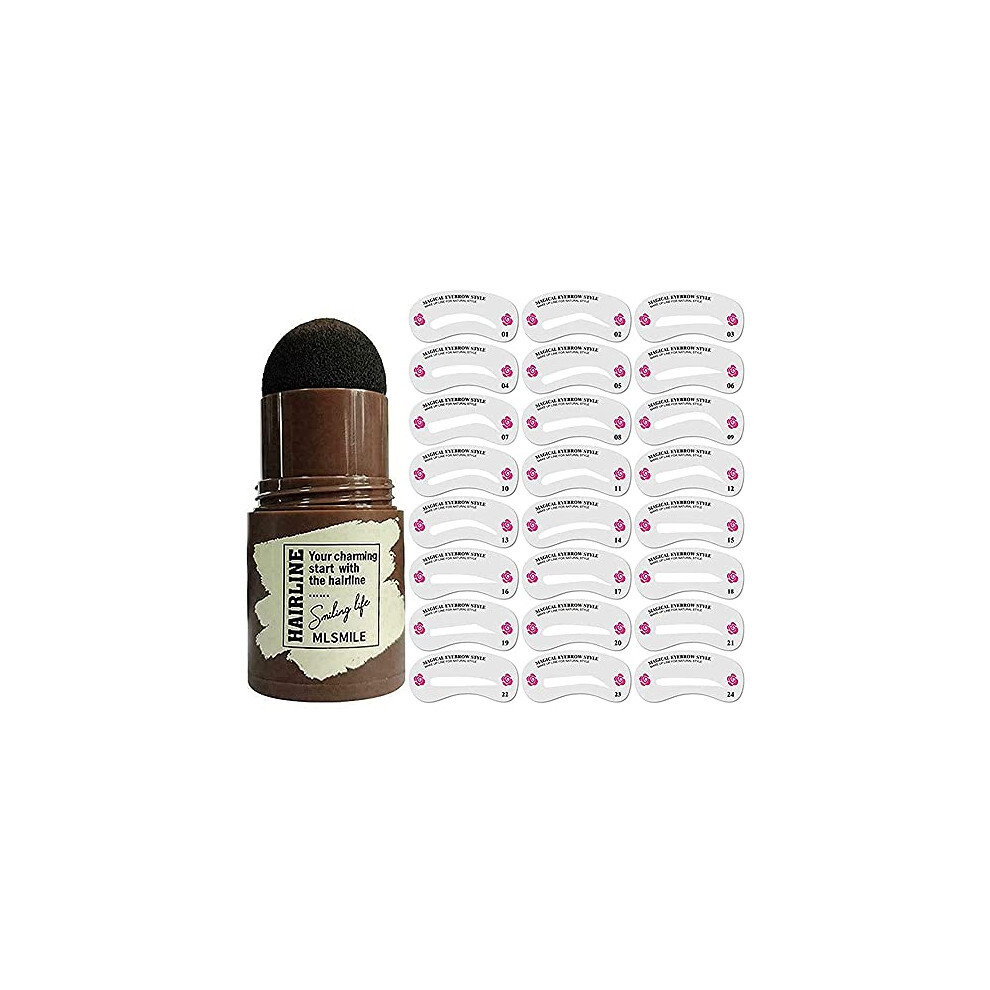 Missjelly Eyebrow Stamp Shaping Kit, One Step Brow Stamp Waterproof Eye Brow Stamp With 24Pc Reusable Eyebrow Stencil Kit Eyebrow Definer Eye Makeup Shaping