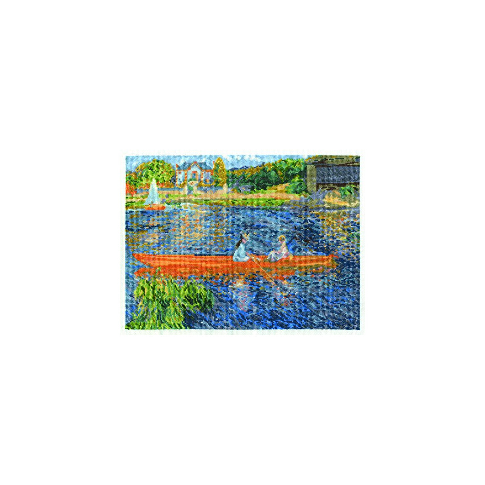 Renoir The Skiff Cross Stitch Kit, Includes Stranded Cottons, 14 ct Aida Fabric, Cross Stitch Chart, Needle and Full Instructions