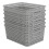 6-Pack Silver Grey Plastic Woven Baskets, Gray Weave Storage Basket 5