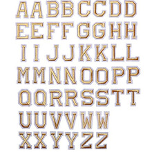 52Pcs Gold Alphabet A to Z Patches, Iron on Sew on Letters for Clothing, Hats, Shoes, Backpacks, Handbags, Jeans, Jackets etc.