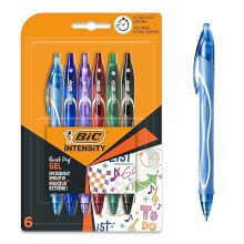 Gel-ocity Quick Dry Gel Ink Pens - Assorted Colours, Pack of 6