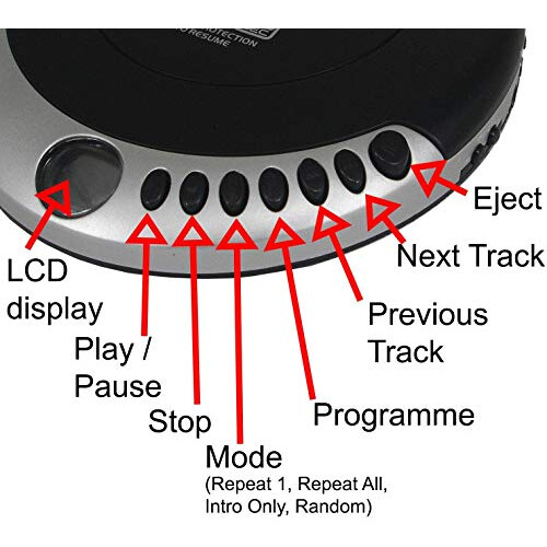 Denver DMP-391 Personal CD Player Discman With MP3 / Audio Book Support, 40 Second Antishock, Resume/Last Played Memory, Portable CD Player With Bass Boost 1