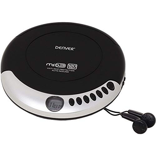 Denver DMP-391 Personal CD Player Discman With MP3 / Audio Book Support, 40 Second Antishock, Resume/Last Played Memory, Portable CD Player With Bass Boost