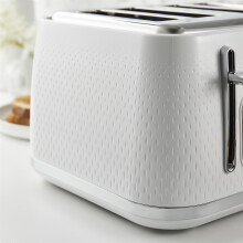 Swan ST19025WHT Elegance 4 Slice Toaster with 7 Browning Levels, Defrost and Reheat functions, Anti-Jam and Cord Storage, 2100W, White