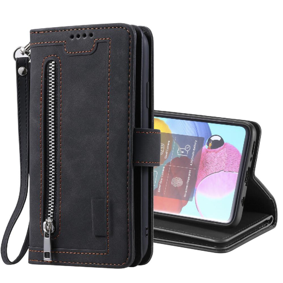 (Black) Flip Case For Samsung Galaxy S20 Fe Wallet Pu Leather Lanyard Kickstand 9 Card Slots Black 764762741167