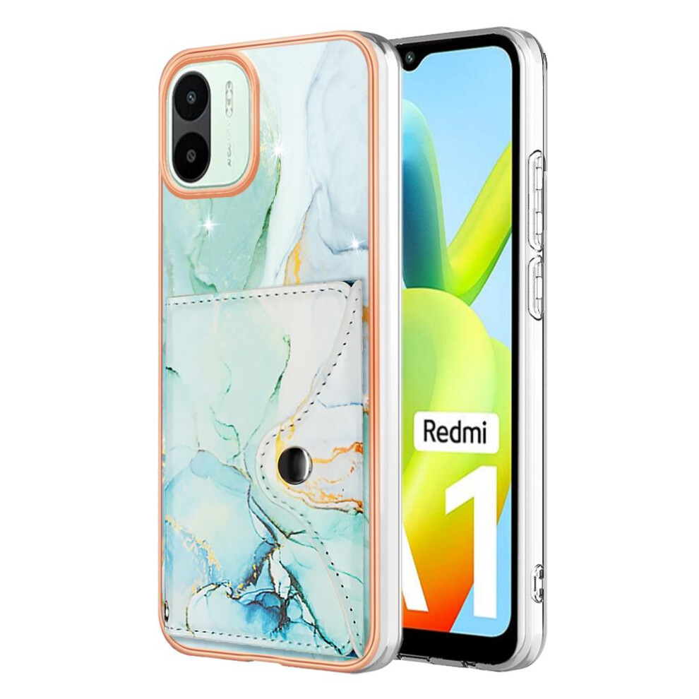 (Green) Case For Xiaomi Redmi A1 Slim Wallet Marble Card Slots Soft Tpu Bumper Green 764762741693