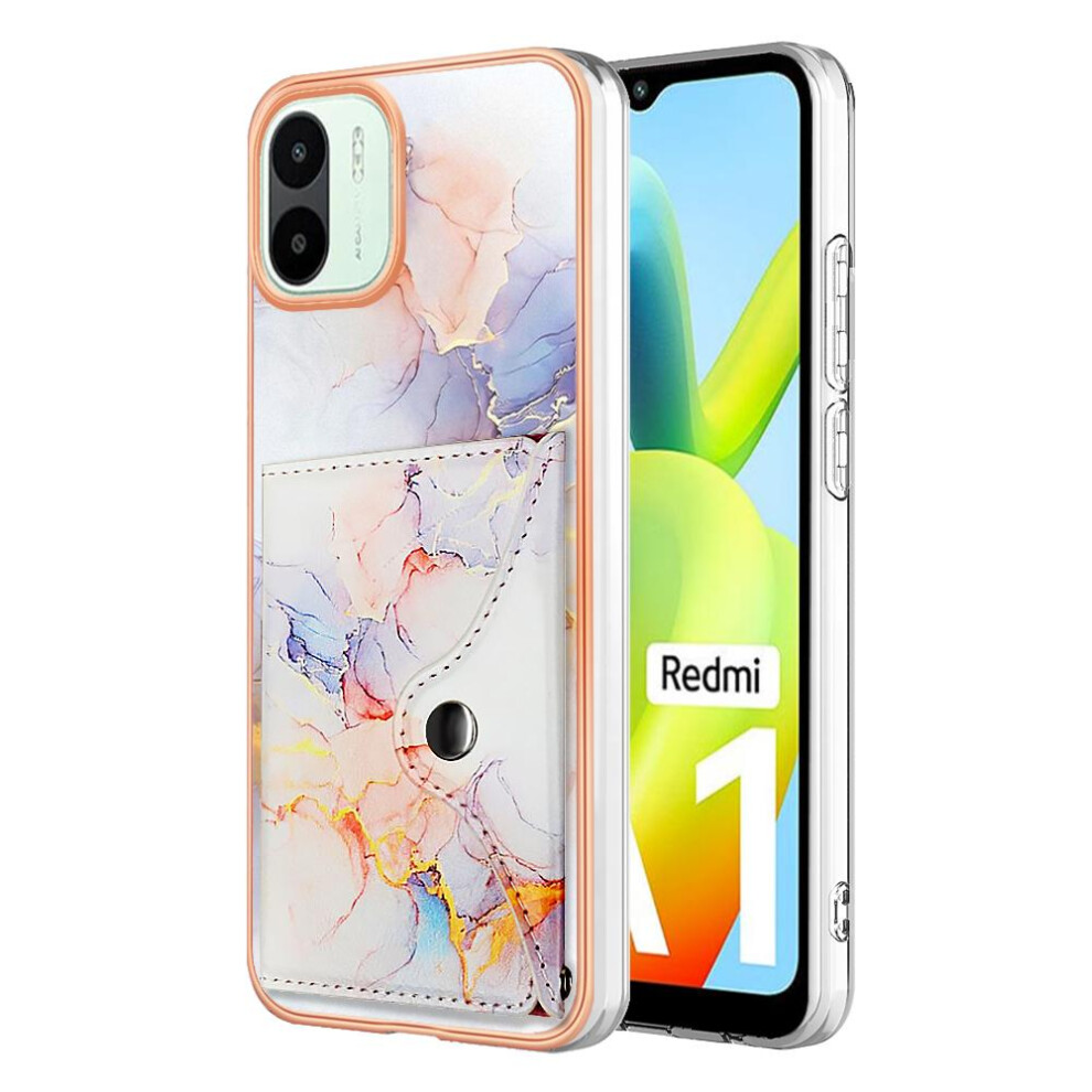 (White) Case For Xiaomi Redmi A1 Slim Wallet Marble Card Slots Soft Tpu Bumper White 764762741655