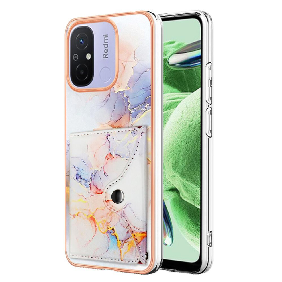 (White) Case For Xiaomi Redmi 11A 4G Soft Tpu Bumper Marble Card Slots Slim Wallet White 764762741846