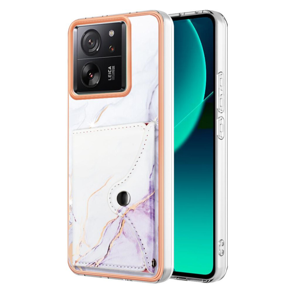 (Purple) Case For Xiaomi 13T/13T Pro 5G Soft Tpu Bumper Marble Slim Wallet Card Slots Purple 764762742379