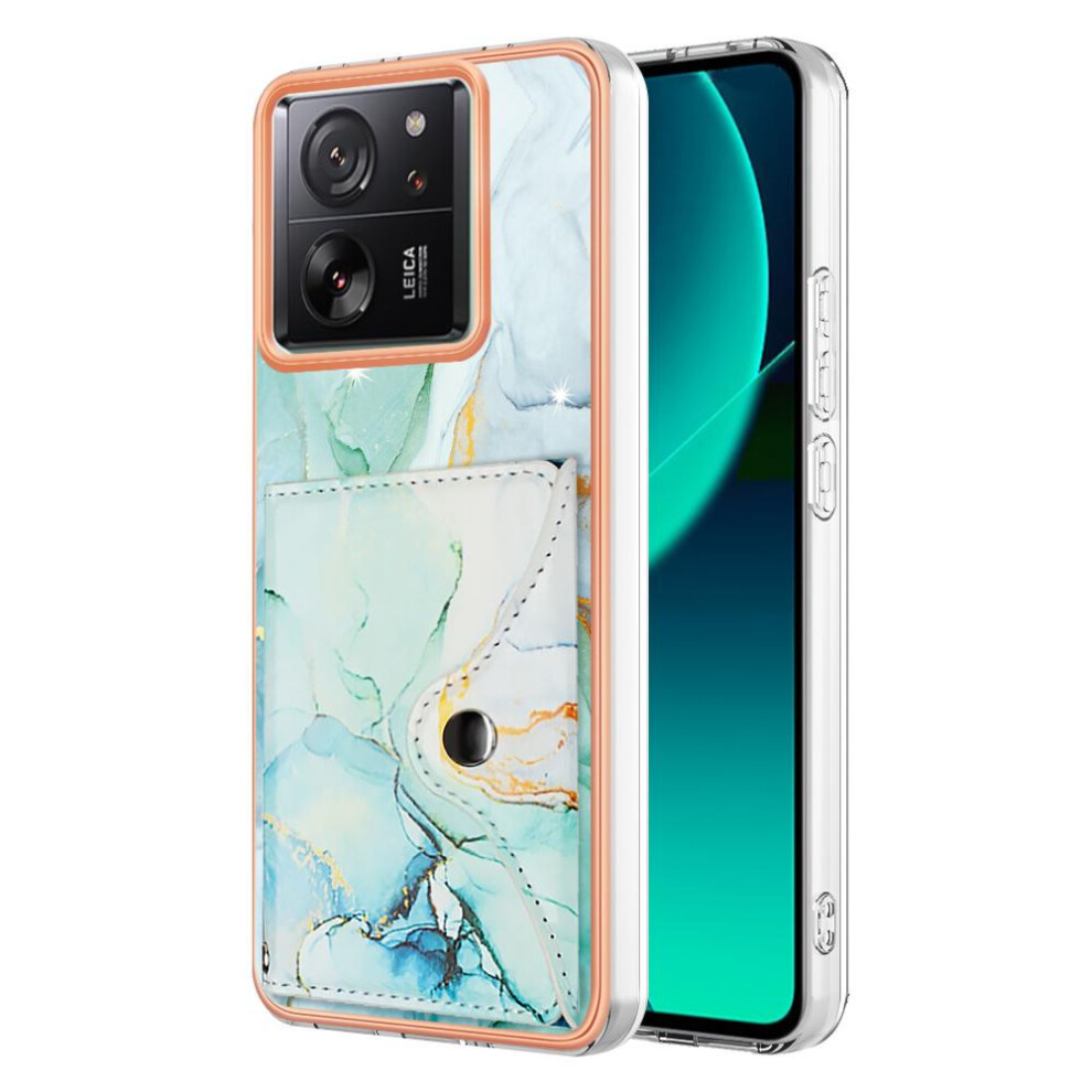(Green) Case For Xiaomi 13T/13T Pro 5G Soft Tpu Bumper Marble Slim Wallet Card Slots Green 764762742386