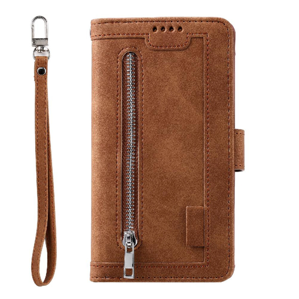 (Brown) Flip Case For Samsung Galaxy A71 4G Lanyard 9 Card Slots Wallet Pu Leather Kickstand Brown 764762742478
