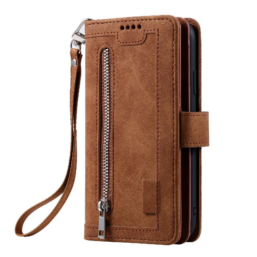 (Brown) Flip Case For Samsung Galaxy A50/A30s/A50s Wallet 9 Card Slots Kickstand Lanyard Pu Leather Brown 764762743000