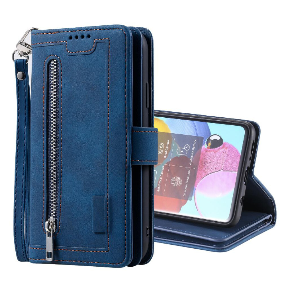 (Blue) Flip Case For Samsung Galaxy A33 5G Pu Leather Kickstand Lanyard Wallet 9 Card Slots Blue 764762743093