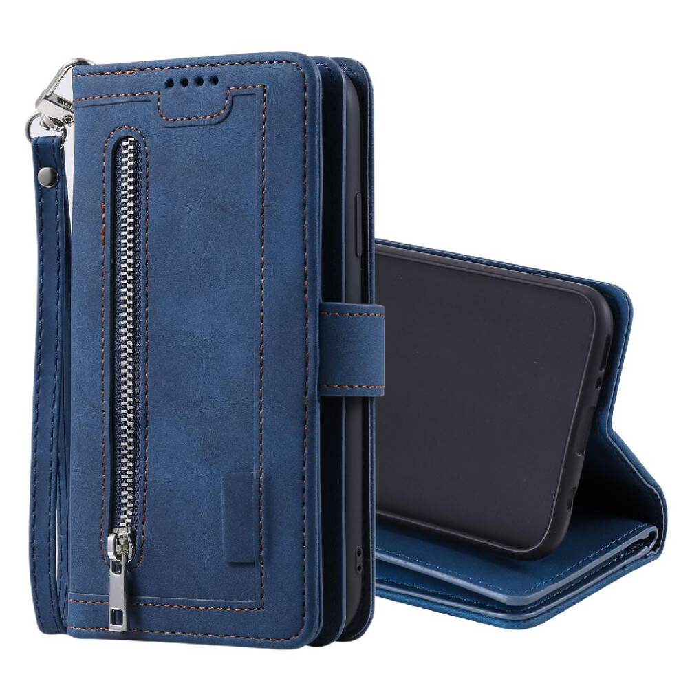 (Blue) Flip Case For Samsung Galaxy A20e Kickstand Pu Leather 9 Card Slots Lanyard Wallet Blue 764762743253