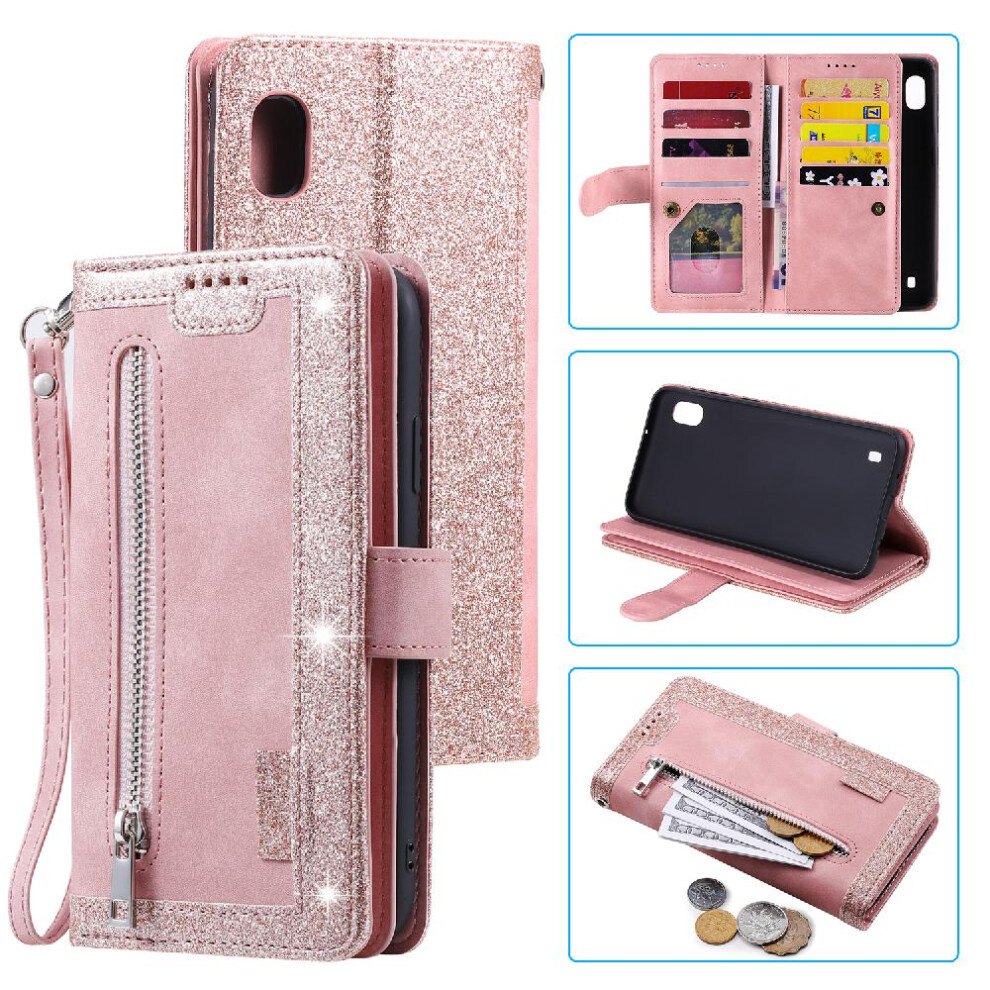 (Pink) Flip Case For Samsung Galaxy A10/M10 Wallet Pu Leather Lanyard Kickstand 9 Card Slots Pink 764762743352
