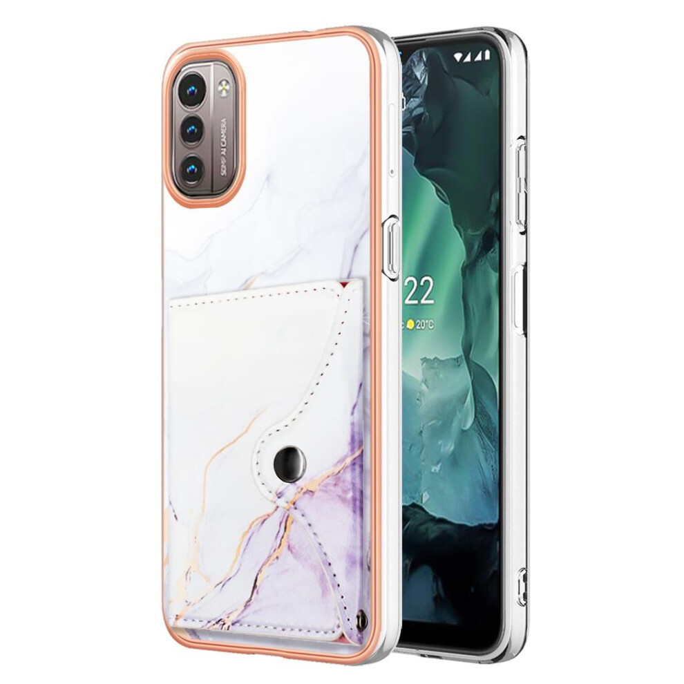 (Purple) Case For Nokia G21/G11 Slim Wallet Soft Tpu Bumper Marble Card Slots Purple 764762745004