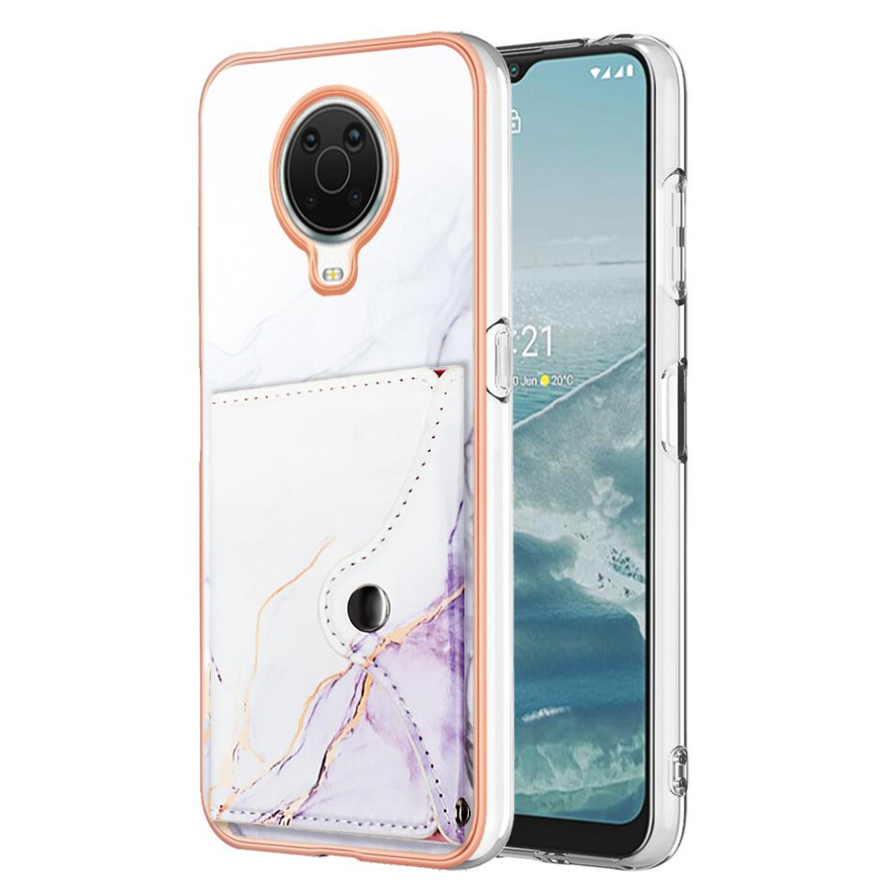 (Purple) Case For Nokia G20/G10 Card Slots Soft Tpu Bumper Marble Slim Wallet Purple 764762745059
