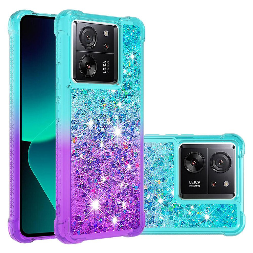(Purplish ) Case For Xiaomi Redmi K60 Ultra Flowing Sparkle Moving Cover Clear Bumper Funny Bling Shiny Crystal Liquid Glitter Blue 764762745882