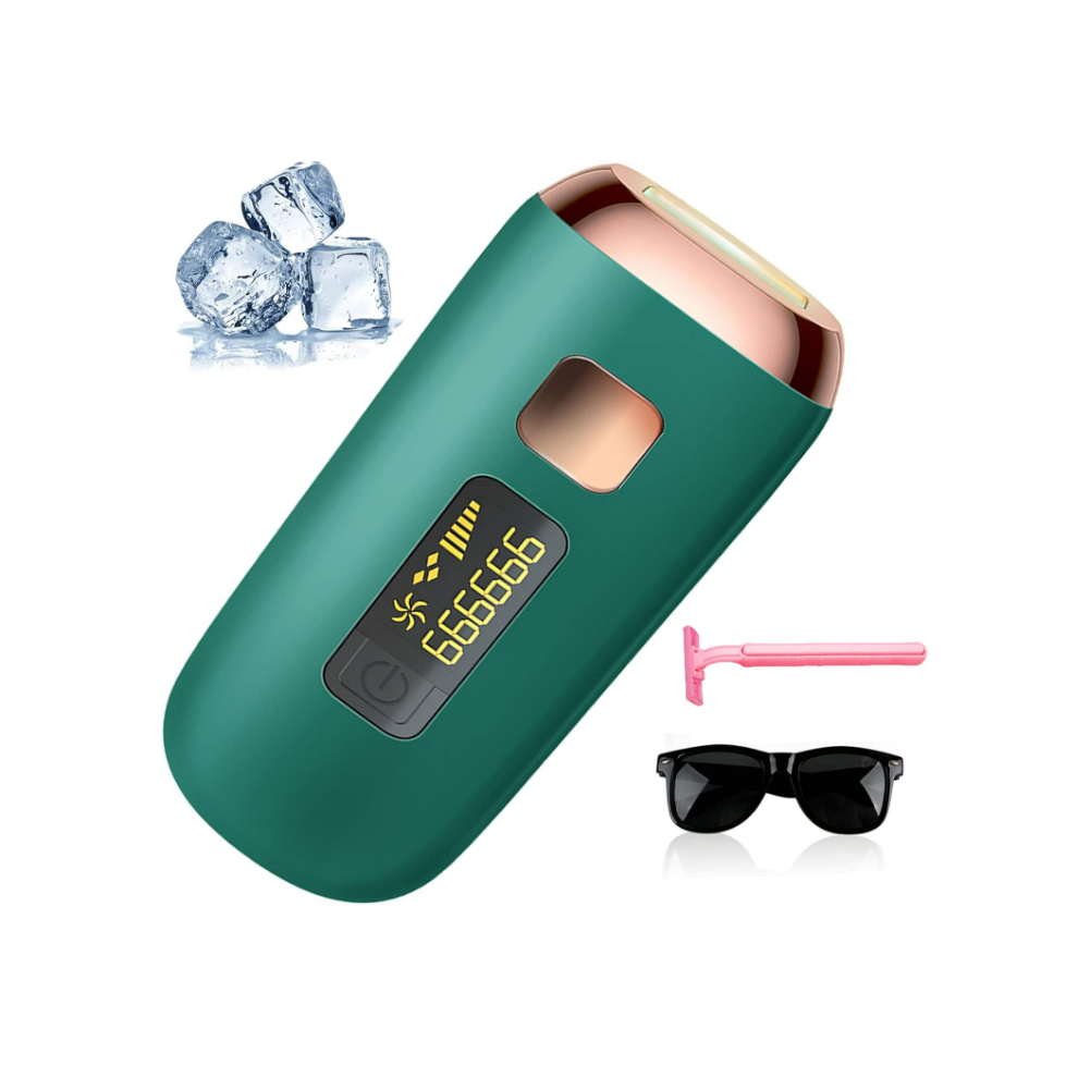 Chronus Green Ipl Hair Removal - Painless, 999K Flashes, 5 Levels (Green)