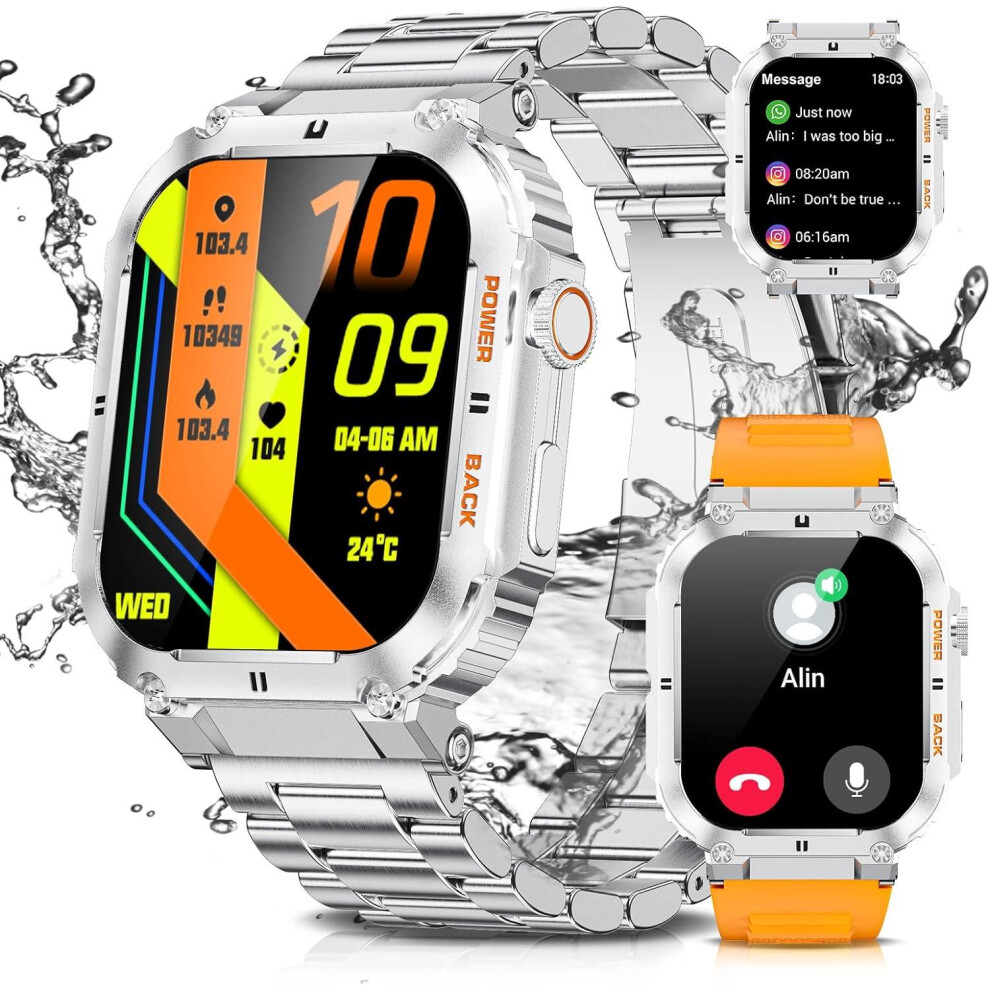 Chronus Smart Watch(Answer/Dial Calls),1.96'' Hd Touch Screen,100+ Sports Modes,400 Mah Smartwatch With Heart Rate/Spo2/Blood Pressure 5Atm Waterproof 6976919853942