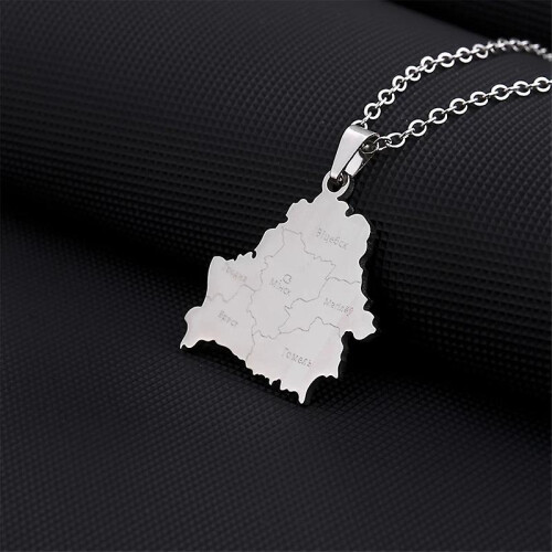 (C1) New Belarus Map Pendant Necklace For Men