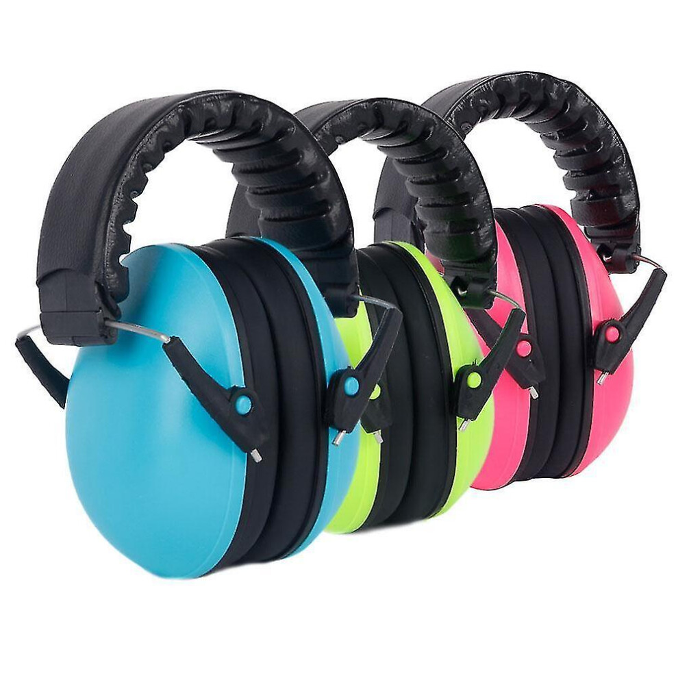 (Pink) Adjustable Folding Ear Defenders Kids Noise Reduction Hearing Protector Earmuffs Unisex Kids Pink