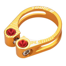 (Gold, 34.9mm) 31.8/34.9mm Aluminum Alloy Road Bike Seat Clamp Hollow Locking Mountain