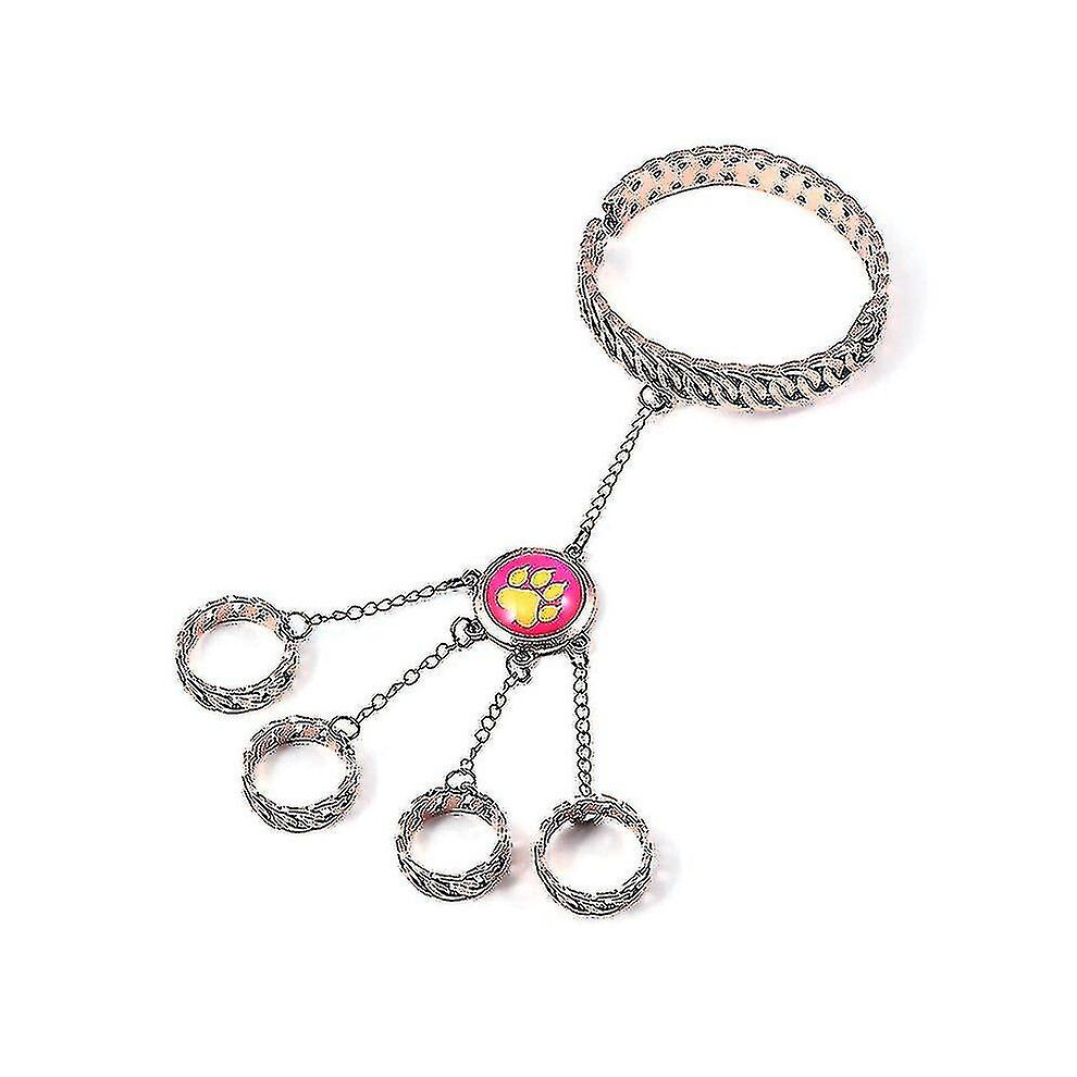 Animation Ladybug Reddy Girl Ring Bracelet Set Cat Claw And Dog Claw Element Ring Opening Closing Bracelet Gift For Kid-