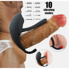 10 Vibrating Mode Vibrator Vibrating Cock Ring Sex Toys for Couples