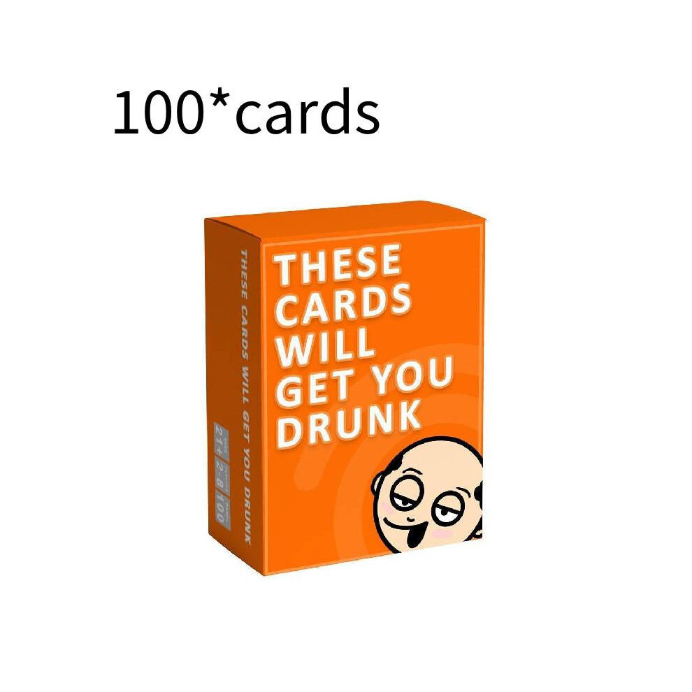 (Orange) These Cards Will Get You Drunk Fun Family Adult Drinking Table Game For Parties