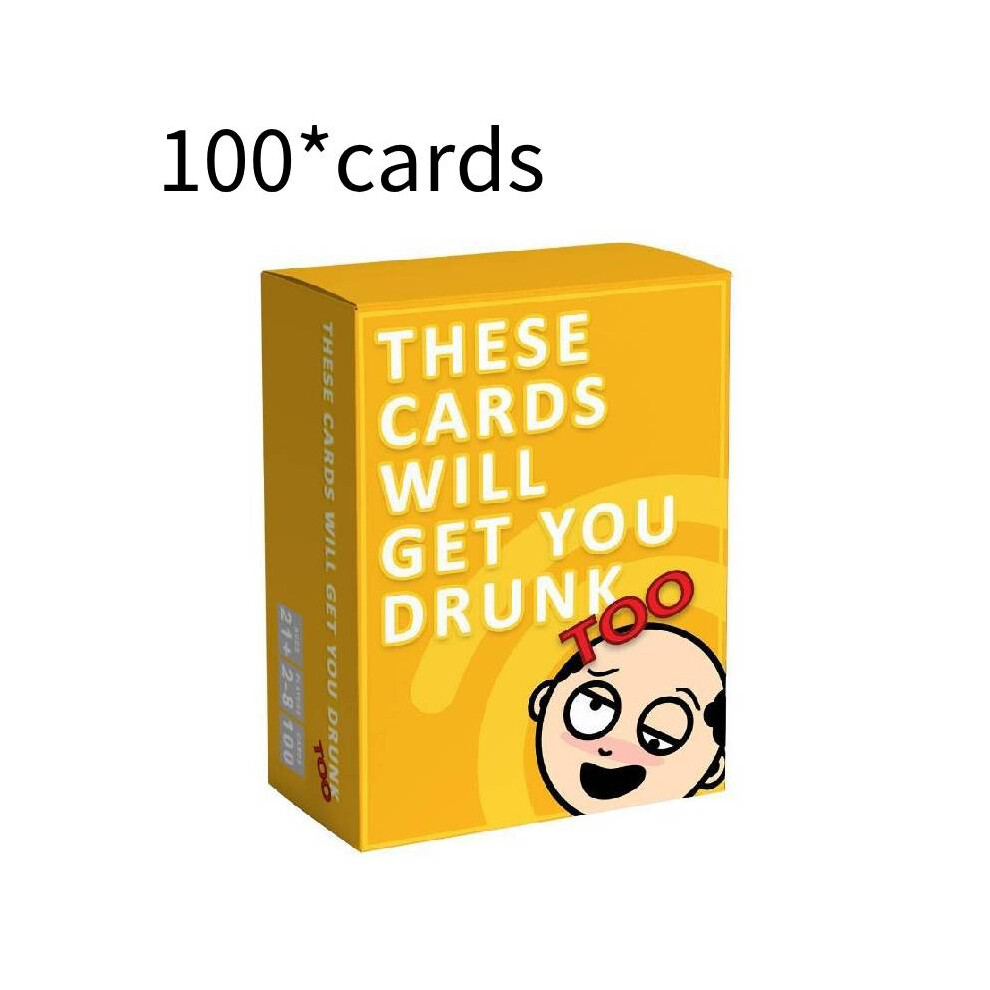 (Yellow) These Cards Will Get You Drunk Fun Family Adult Drinking Table Game For Parties