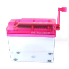 (Pink, 17*14*10cm/6.69*5.51*3.94in) Portable A6 A4 Paper Hand Shredder Home Office Lightweight Convenient Practical