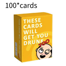 (Yellow) These Cards Will Get You Drunk Fun Family Adult Drinking Table Game For Parties