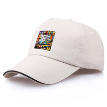 (Beige) Cartoon Game Grand Theft Auto 6 GTA6 Printed Baseball Cap Youth Student Hat