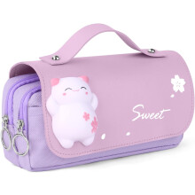 (Purple) Large capacity pencil case pressure release pencil case