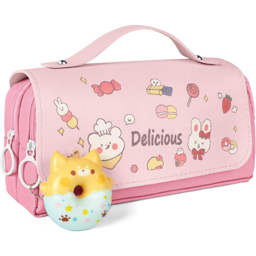 (Purple) Large capacity pencil case pressure release pencil case 2