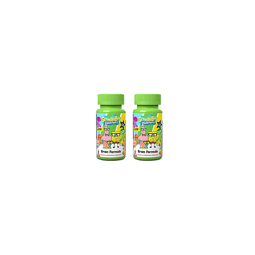 Brain Formula, 60Orange & Pineapple Chewables with 12 Essential Vitamins, Vegan, No Added Sugar, for 3-12 Year Olds Duo Pack