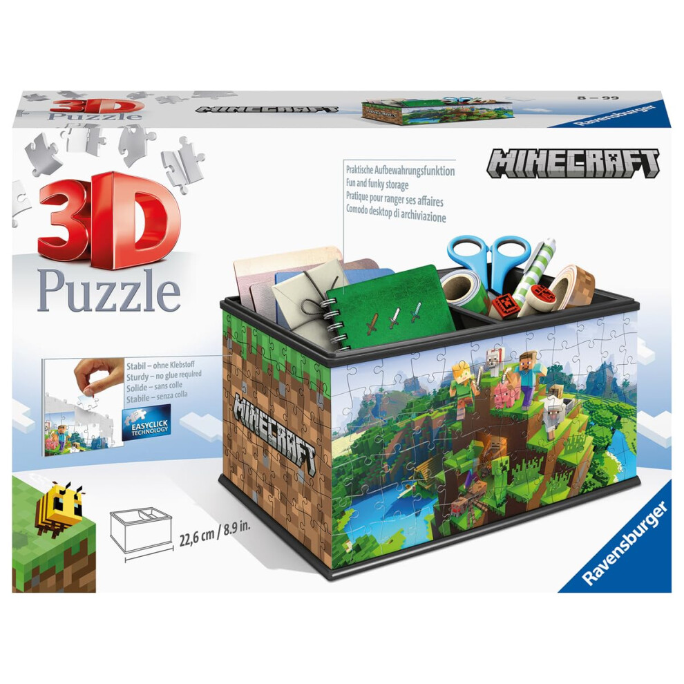 3D Puzzle 11286 - Aufbewahrungsbox Minecraft - 216 Teile - Praktischer Organizer fÃ¼r Minecraft Fans ab 8 Jahren: Erlebe Puzzeln in der 3. Dimension