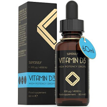 Vitamin D Drops - Vitamin D3 4000 IU Liquid for Adults - 60ml 1200 Drops - High Strength & Absorption Supplement for Strong Bones, Teeth, Immune