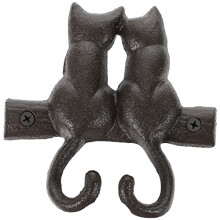 Cast Iron Wall Hooks Vintage Cat Coat Hooks Decorative Animal Wall Hanger Rustic Towel Hook Rack for Kitchen Bathroom Clothes Robe Keys Hats Bags