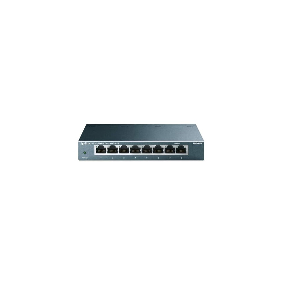 8-Port Gigabit Ethernet Switch, Desktop/Wall-Mount, Steel Case(TL-SG108)