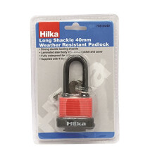 Tools 70818040 40mm Long Shackle Weather Resist Padlock, Red & Black
